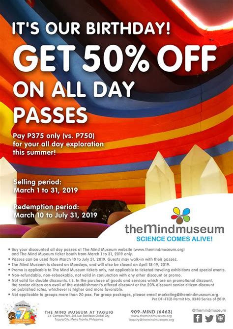 Manila Shopper: The Mind Museum Anniversary Promo.